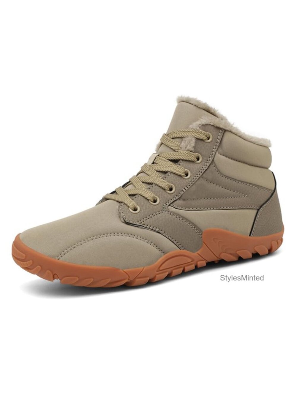 Water Resistant Wide Toe Box Zero Drop Fur Lined Snow Boots